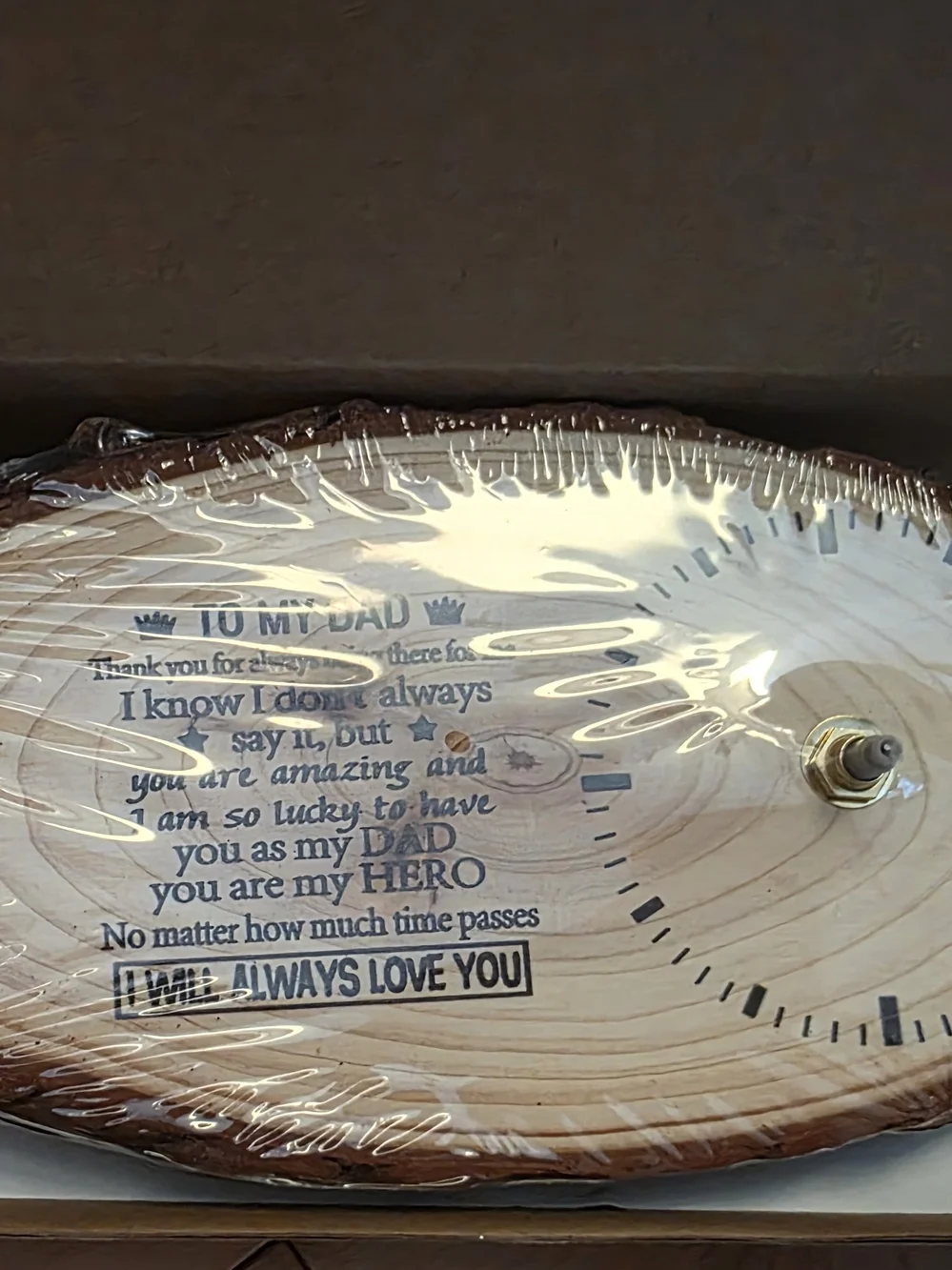 To my dad rustic wood plauqe clock *Father's Day* Dad* new*